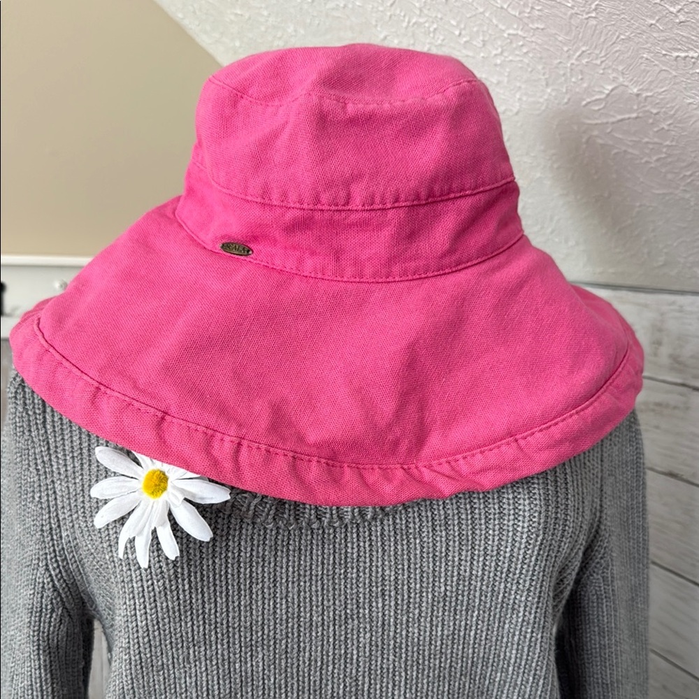 Pink Wide Brim Sun Hat by Scala